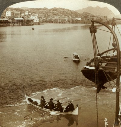 Landing from a Steamer in Arctic Country, Svolvaer, Lofoten Islands, N. Norway by Unbekannt