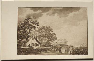 Landscape with Cottage and Bridge by Unbekannt