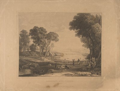 Landscape with Figures After The Marriage of Isaac and Rebecca by Unbekannt