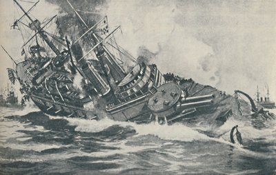 Last Moments of the Sinking Battleship HMS Victoria by Unbekannt