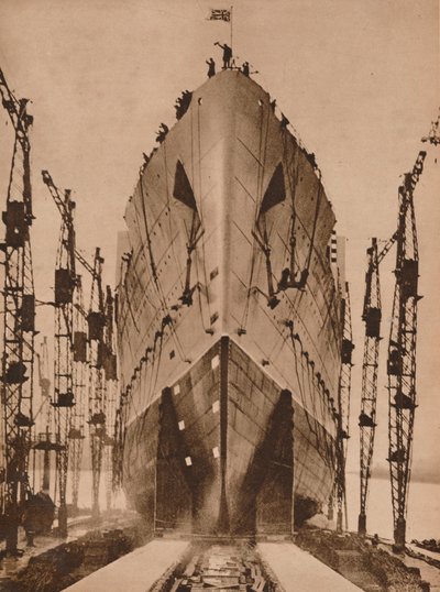 Launch of the Cunard Ocean Liner 