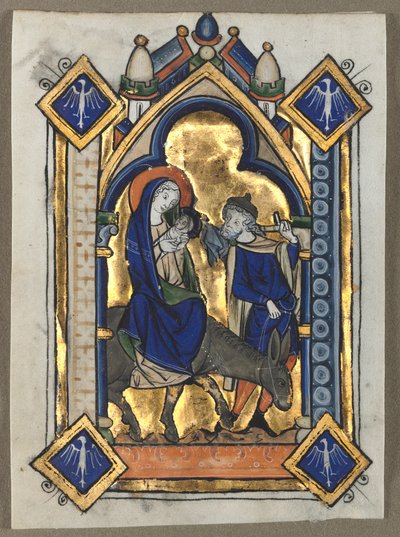 Leaf Excised from a Psalter: Flight Into Egypt by Unbekannt