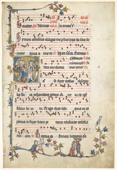 Leaf Excised from an Antiphonary: Initial Q with Saints Peter and Paul, c. 1325 by Unbekannt