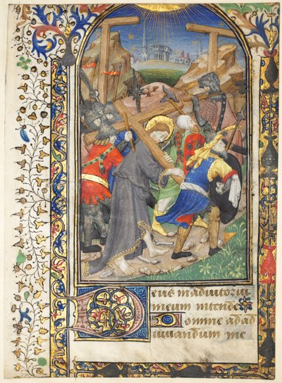 Leaf Excised from the Tarleton Hours: Christ Carrying the Cross Terce, Office of the Virgin by Unbekannt