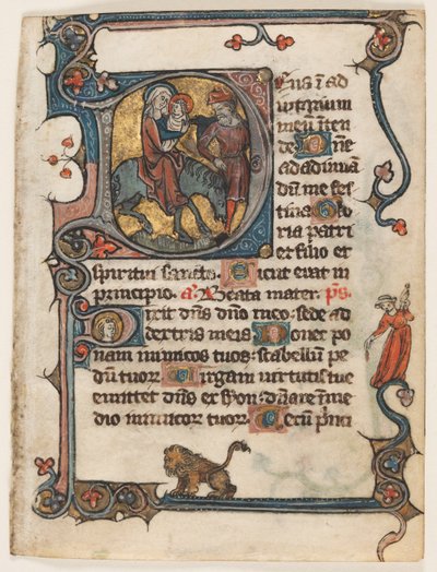 Leaf from a Book of Hours: Initial D: Flight into Egypt 2 of 2 Excised Leaves by Unbekannt