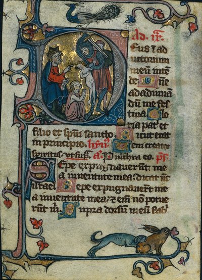 Leaf from a Book of Hours: Initial D: Massacre of the Innocents by Unbekannt