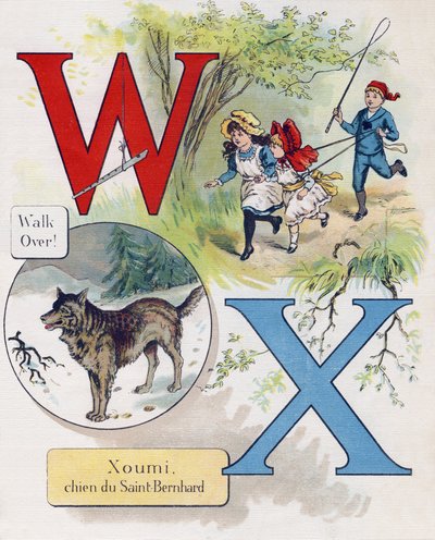 Letter W and X: Walk Over and Xoumi, Dog of Saint Bernard by Unbekannt