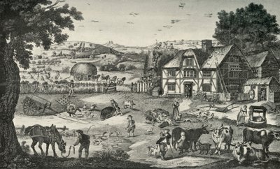 Lively Activity on an Eighteenth-Century Farm by Unbekannt