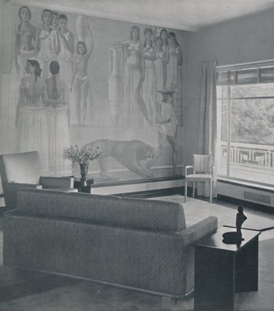 Living room in the Cafritz residence in Georgetown, Nr. Washington D.C., 1942 by Unbekannt