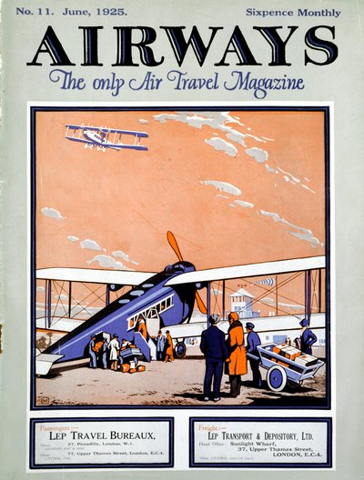 Loading a Biplane with Passengers and Luggage at Croydon Aerodrome, London by Unbekannt
