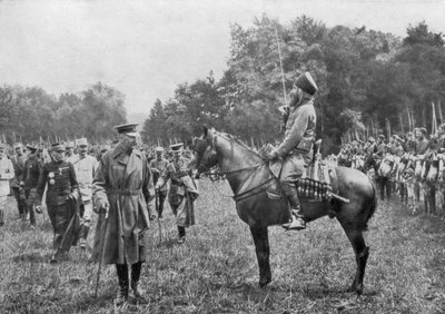Lord Kitchener inspecting Algerian troops, France, World War I, 16 August 1915 by Unbekannt