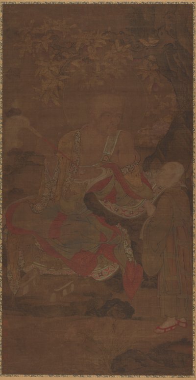 Luohan Holding a Fly Whisk, with Attendant by Unbekannt