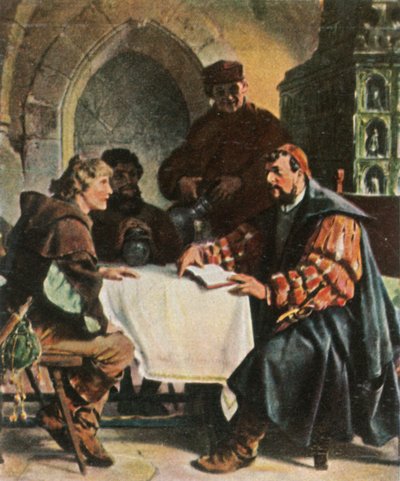 Luther as Junker Jörg in the Jena Inn with Swiss Students by Unbekannt