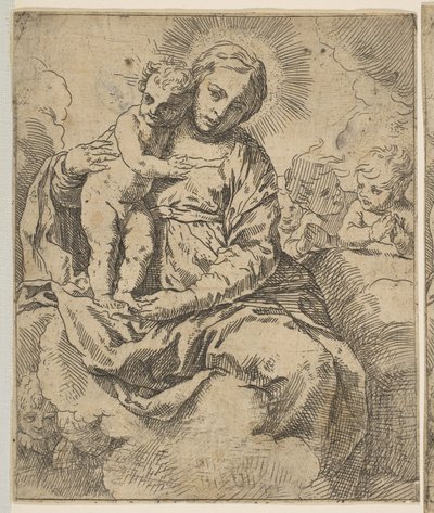 Madonna and Child Seated on Clouds and Surrounded by Angels, ca. 1639 or After by Unbekannt