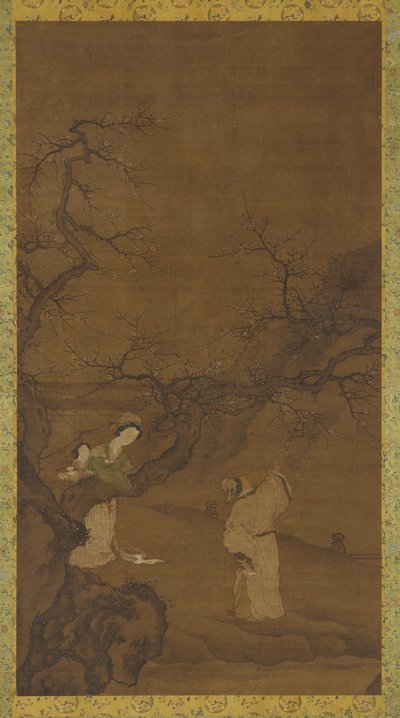 Man and Woman Enjoying Plum Blossoms, Ming or Qing Dynasty, 15th-18th century by Unbekannt