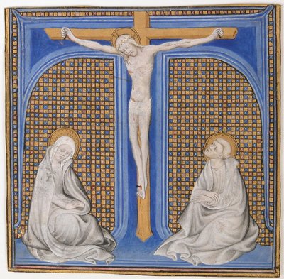 Manuscript Illumination with Crucifixion in an Initial T, from a Missal by Unbekannt