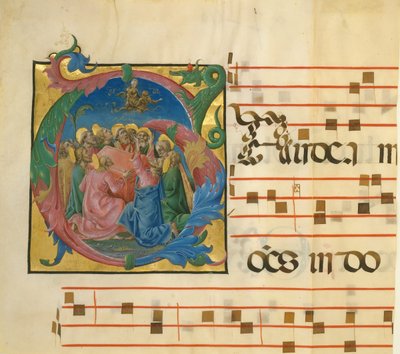 Manuscript Illumination with the Assumption of the Virgin in an Initial G, Italian by Unbekannt