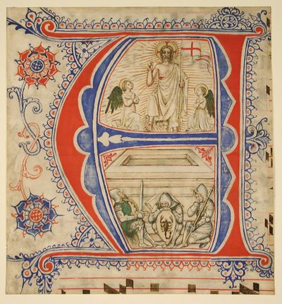 Manuscript Leaf Showing an Illuminated Initial A, second half of 14th-early 15th century by Unbekannt