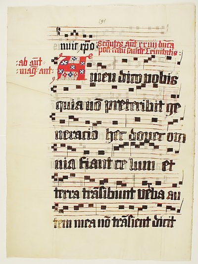 Manuscript Leaf with Initial A, from an Antiphonary by Unbekannt