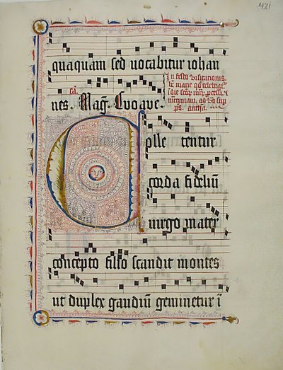Manuscript Leaf with Initial C, from an Antiphonary, German, second quarter 15th century by Unbekannt