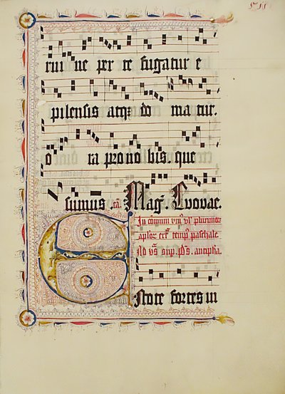 Manuscript Leaf with Initial E, from an Antiphonary, German, second quarter 15th century by Unbekannt