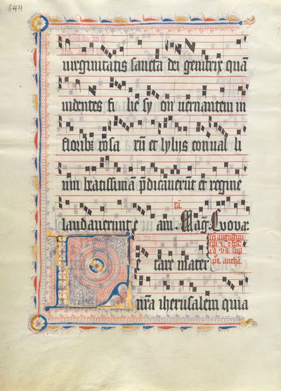 Manuscript Leaf with Initial L, from an Antiphonary, German, second quarter 15th century by Unbekannt
