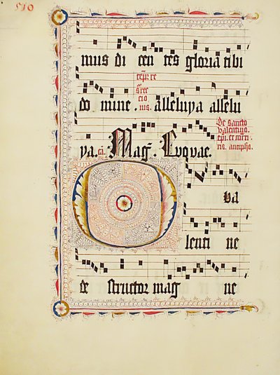 Manuscript Leaf with Initial O, from an Antiphonary, German by Unbekannt