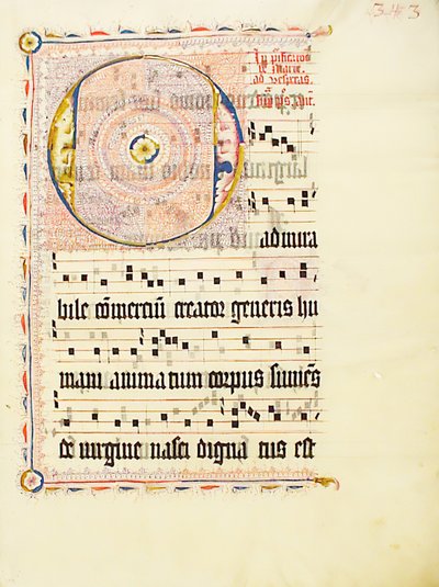 Manuscript Leaf with Initial O, from an Antiphonary by Unbekannt
