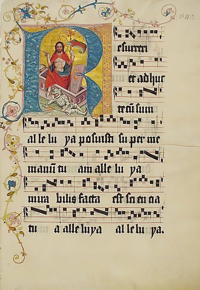 Manuscript Leaf with Initial R, from a Gradual by Unbekannt