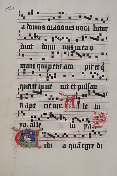 Manuscript Leaf with Initial V, from a Gradual by Unbekannt