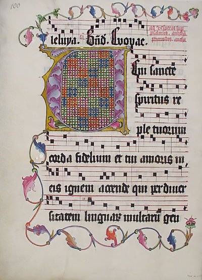 Manuscript Leaf with Initial V, from an Antiphonary by Unbekannt