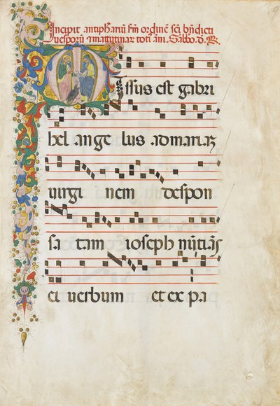 Manuscript Leaf with Saint John the Evangelist and Saint John the Baptist in an... by Unbekannt