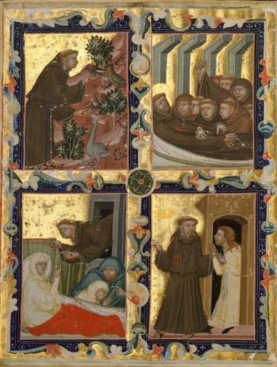 Manuscript Leaf with Scenes from the Life of Saint Francis of Assisi by Unbekannt