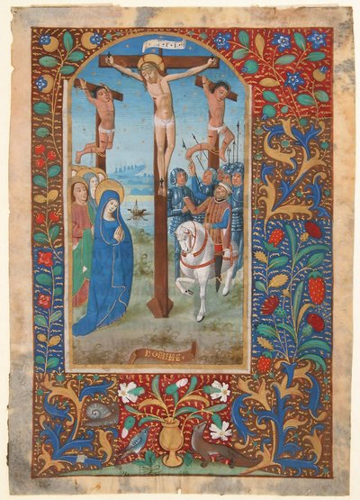 Manuscript Leaf with the Crucifixion, from a Book of Hours by Unbekannt