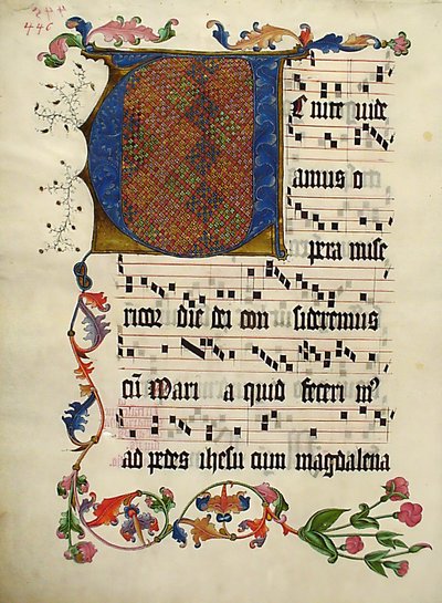 Manuscript Leaf with Initial V, from an Antiphonary, German, ca. 1425-50 by Unbekannt