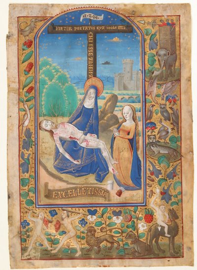 Manuscript Leaf with the Pieta, from a Book of Hours by Unbekannt