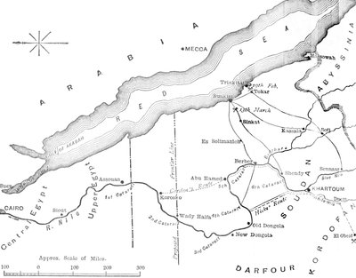 Map of the Country Between Egypt and the Sudan, c1881-85 by Unbekannt