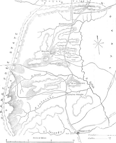 Map of the Country Between Newcastle and the Transvaal by Unbekannt