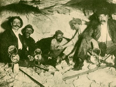 Meeting of the Two Boring Parties at the Final Piercing of the Lotchberg Tunnel, c1930 by Unbekannt