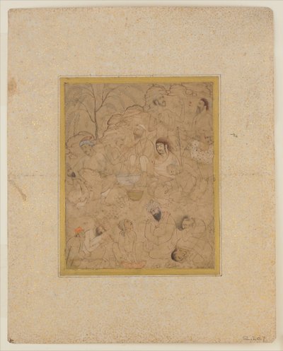Men Preparing Some Sort of Intoxicant in the Country by Unbekannt