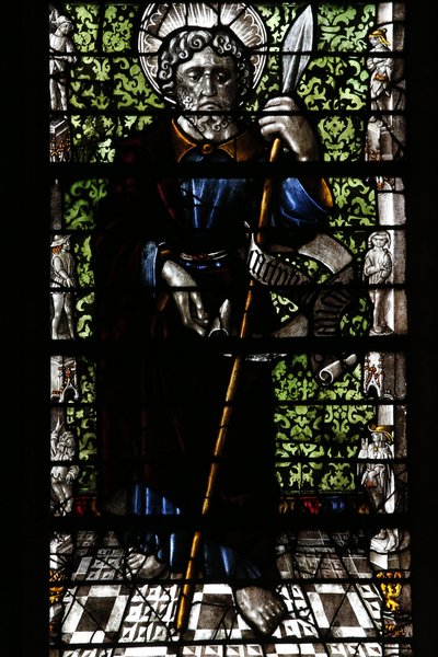 Metz Cathedral. Stained glass window by Thiebaut de Lixheim 1504. Apostle, Metz, France by Unbekannt