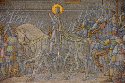 Mosaic in Fourviere basilica: Joan of Arc (Decote 1917), Lyon, France by Unbekannt
