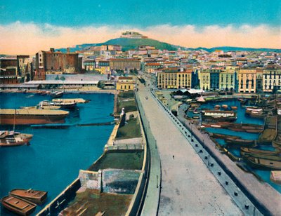 Napoli - Via Molo Col Castel S. Elmo by Unbekannt