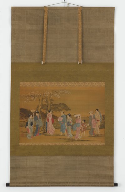 Nine People Out to See Cherry Blossoms by Unbekannt