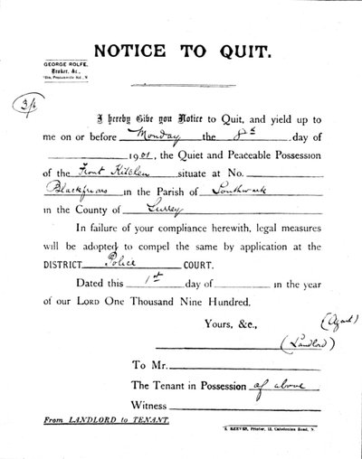 Notice to Quit by Unbekannt