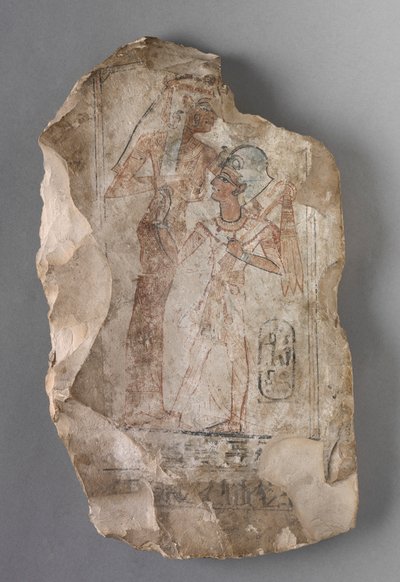 Ostracon: Ramesses II Suckled by a Goddess by Unbekannt