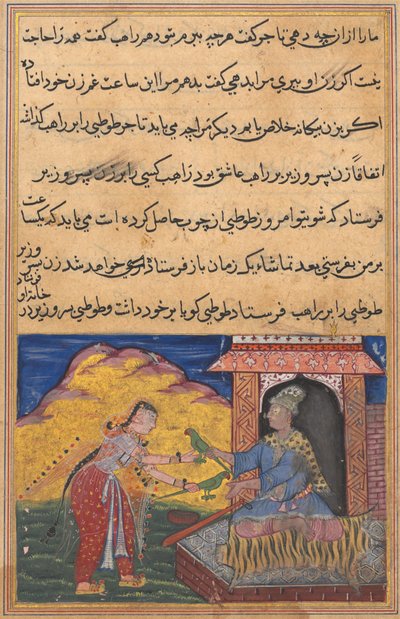 Page from Tales of a Parrot Tuti-nama: Tenth Night: The Vizier
