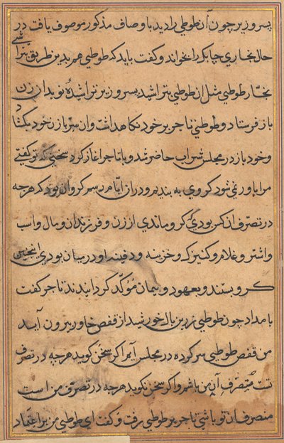 Page from Tales of a Parrot Tuti-nama: text page by Unbekannt