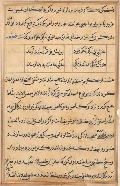 Page from Tales of a Parrot Tuti-nama: text page by Unbekannt