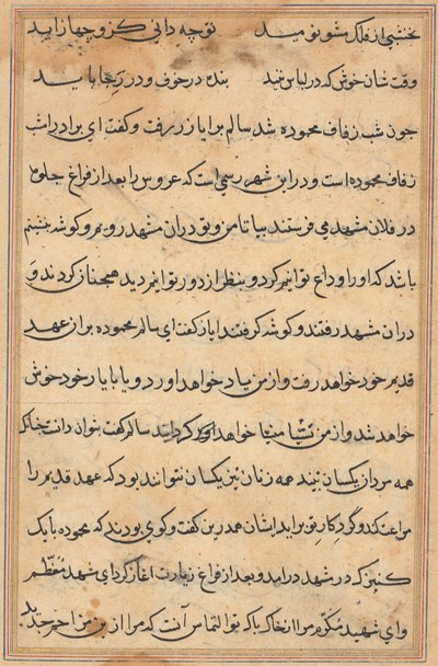 Page from Tales of a Parrot Tuti-nama: Text Page (c. 1560) by Unbekannt